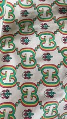 Vải Gucci Fs Xanh Đỏ Vàng- Nền Trắng