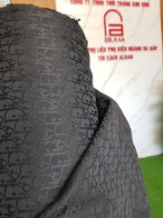 Vải JT thêu chữ DIOR đen Làm giày dép túi xách - Màu đen