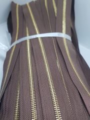 Dây Khóa Kéo/Dây Kéo Khóa Túi/Khóa Kéo Kim loại/Dây Kéo/Zipper/ Zipper Pullers Slider For Leather Bags Wallet Màu Nâu (G301) SH Răng 5 Kim Loại Bản 32mm Hợp Kim Không Gỉ Kéo Hai Chiều Phụ Kiện Làm Ba Lô Túi Xách Hàng Trung Cao Cấp - Răng Vàng