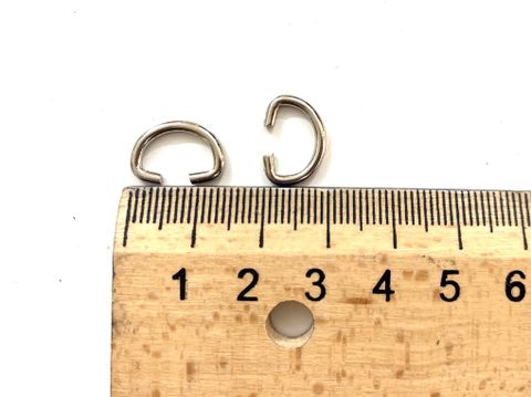 Khoen/Dring/Oring/Khoen Dring D-ring DIY handbag wallet/rectangle ring rộng XN Hình bán nguyệt Lọt lòng 10mm Làm tay kéo - Màu Bạc