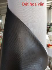 DA PVC/PU RT Vân Bện (Tết) YC Dày 0.6mm Khổ 1.6m Dùng Làm Giày Dép Ba Lô Túi Xách Chống Thấm Nước Chống Xước Tốt - Màu Đen