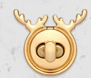 Mặt Khóa Túi Xách/Khóa Túi Xách/Phụ Kiện Khóa Kim Loại Cho Túi/Mặt Khóa Cặp-Túi-Clutch/Khóa Cài/handbag Twist Lock/Mặt Khóa Sừng Hươu JR Kích Thước 37x43mm Trọng Lượng 8G Bóng Đẹp Hợp Kim Không Gỉ Phụ Kiện Dùng Làm Túi Dòng Trung Cao - Màu Vàng