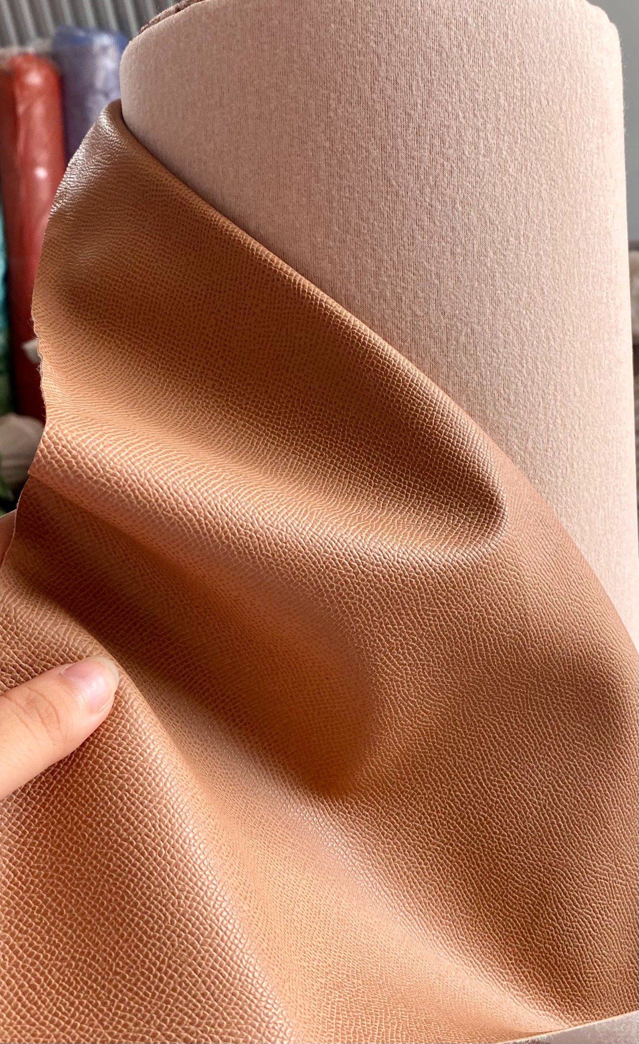 Da PVC/PU Hermes FS Dày 0.8mm Khổ 1.4m Dùng Làm Giày Dép Dép Chữ H Ba Lô Túi Xách No39 - Màu Nâu Nhạt