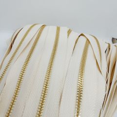 Dây Khóa Kéo/Dây Kéo Khóa Túi/Khóa Kéo Kim loại/Dây Kéo/Zipper/ Zipper Pullers Slider For Leather Bags Wallet Màu Nâu (G301) SH Răng 5 Kim Loại Bản 32mm Hợp Kim Không Gỉ Kéo Hai Chiều Phụ Kiện Làm Ba Lô Túi Xách Hàng Trung Cao Cấp - Răng Vàng