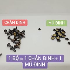 Đinh Tán + Mũ Đinh FS 10x12mm- Hàng Thường- Màu Đồng Cổ