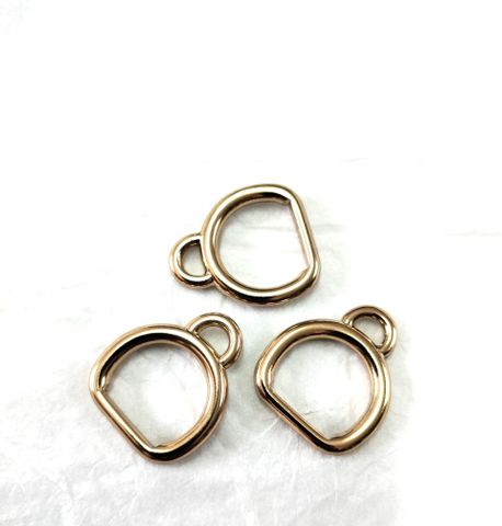 Khoen/Dring/Oring/Khoen Dring D-ring DIY handbag wallet/rectangle ring XN Hình bán nguyệt Lọt lòng 13mm Có móc xích Phụ kiện làm balo túi xách - Màu Vàng Coach