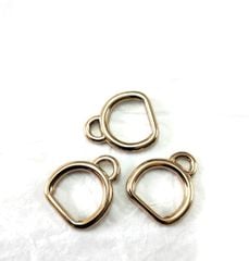 Khoen/Dring/Oring/Khoen Dring D-ring DIY handbag wallet/rectangle ring XN Hình bán nguyệt Lọt lòng 13mm Có móc xích Phụ kiện làm balo túi xách - Màu Vàng Coach
