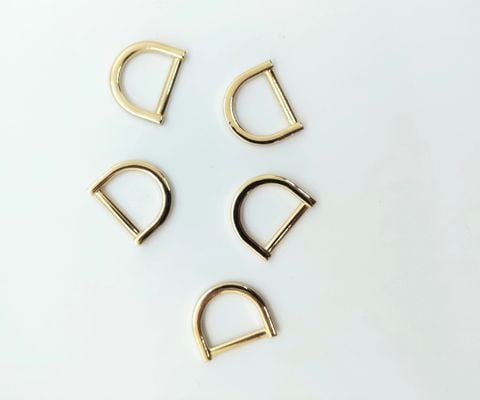 Khoen/Dring/Oring/Khoen Dring D-ring DIY handbag wallet/rectangle ring FS Hình bán nguyệt Lọt lòng 20mm Trọng lượng 4g Phụ kiện làm balo túi xách Phân khúc Trung cấp - Màu Vàng 18K