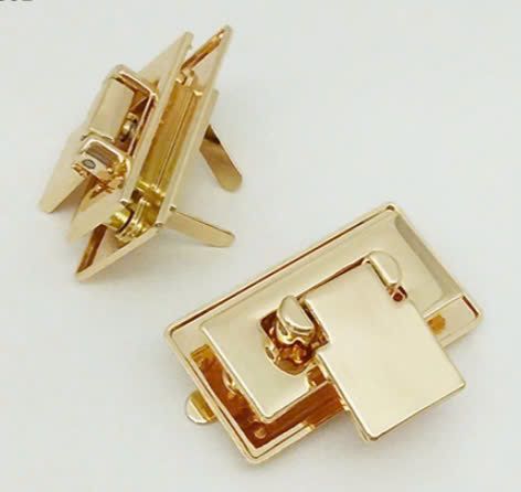 Mặt Khóa Túi Xách/Khóa Túi Xách/Khóa Túi/Phụ Kiện Khóa Kim Loại Cho Túi/Mặt Khóa Cặp-Túi-Clutch/Khóa Cài/handbag Twist Lock/Mặt Khóa FS Chữ Nhật Kích Thước 35mm Mạ Bóng Đẹp Hợp Kim Không Gỉ Phụ Kiện Làm Túi Xách Hàng Trung Cao Cấp - Màu Hun Đen