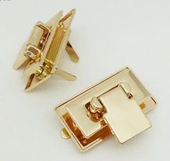 Mặt Khóa Túi Xách/Khóa Túi Xách/Khóa Túi/Phụ Kiện Khóa Kim Loại Cho Túi/Mặt Khóa Cặp-Túi-Clutch/Khóa Cài/handbag Twist Lock/Mặt Khóa FS Chữ Nhật Kích Thước 35mm Mạ Bóng Đẹp Hợp Kim Không Gỉ Phụ Kiện Làm Túi Xách Hàng Trung Cao Cấp - Màu Hun Đen
