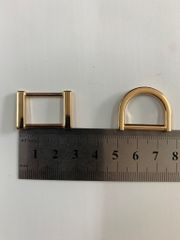 Khoen/Dring/Oring/Khoen Dring D-ring DIY handbag wallet/rectangle ring FS Hình bán nguyệt Lọt lòng 20mm Phụ kiện làm balo túi xách - Màu Vàng 18K