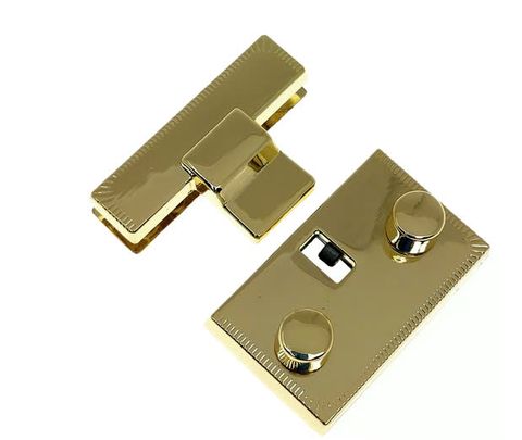 Mặt Khóa Túi Xách/Khóa Túi Xách/Khóa Túi/Phụ Kiện Khóa Kim Loại Cho Túi/Mặt Khóa Cặp-Túi-Clutch/Khóa Cài/handbag Twist Lock/Mặt Khoá WL Kích Thước 35mm Hợp Kim Không Gỉ Mạ Bóng Đẹp Phụ Kiện Làm Túi Xách Phân Khúc Cao Cấp - Màu Vàng Nhạt