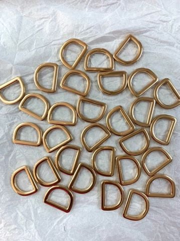Khoen/Dring/Oring/Khoen Dring D-ring DIY handbag wallet/rectangle ring FS Hình bán nguyệt Lọt lòng 20mm Phụ kiện làm balo túi xách Phân khúc Trung cấp - Màu Vàng 18K