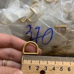 Khoen/Dring/Oring/Khoen Dring D-ring DIY handbag wallet/rectangle ring XN Hình bán nguyệt Lọt lòng 15mm Có chữ MarcJacob Phụ kiện làm balo túi xách - Màu Vàng 18K