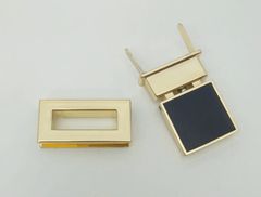 Mặt Khóa Túi Xách/Khóa Túi Xách/Khóa Túi/Phụ Kiện Khóa Kim Loại Cho Túi/Mặt Khóa Cặp-Túi-Clutch/Khóa Cài Handbag Turn Locks/ handbag Twist Lock/Mặt Khóa Gập Fs Kích Thước 40mmx20mm Mạ Bóng Đẹp Hợp Kim Không Gỉ Phụ Kiện Làm Túi Xách - Màu Vàng