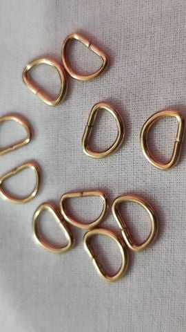 Khoen/Dring/Oring/Khoen Dring D-ring DIY handbag wallet/rectangle ring Hình bán nguyệt Lọt lòng 10mm Phụ kiện làm balo túi xách Phân khúc Phổ thông - Màu Bạc