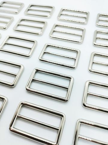 Khoen Tăng giảm/Khoen Chỉnh dây/Tăng giảm/Cầu ngang Tri-Glide Slide For Bag Straps, Rifle Slings, DogCollars/Adjustable Slide Buckles/ Tri Glide FS Hình chữ nhật Lọt lòng 38mm Phụ kiện làm balo túi xách Phân khúc Trung cấp - Màu Bạc