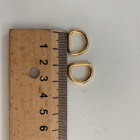 Khoen/Dring/Oring/Khoen Dring D-ring DIY handbag wallet/rectangle ring XN04 Hình bán nguyệt Lọt lòng 10mm Phụ kiện làm balo túi xách - Màu Vàng 24K