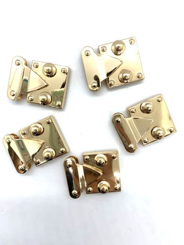 Mặt Khóa Túi Xách/Khóa Túi Xách/Khóa Túi/Phụ Kiện Khóa Kim Loại Cho Túi/Mặt Khóa Cặp-Túi-Clutch/Khóa Cài/handbag Twist Lock/Mặt Khóa FS LV Kích Thước 32x40mm Mạ Bóng Đẹp Hợp Kim Không Gỉ Phụ Kiện Làm Túi Xách Phân Khúc Trung Cao Cấp - Màu Vàng