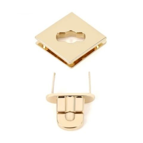 Mặt Khóa Túi Xách/Khóa Túi Xách/Khóa Túi/Phụ Kiện Khóa Kim Loại Cho Túi/Mặt Khóa Cặp-Túi-Clutch/Khóa Cài/handbag Twist Lock/Mặt Khoá WL Hình Thoi Kích Thước 20mm Wl Mạ Bóng Đẹp Hợp Kim Không Gỉ Phụ Kiện Làm Túi Xách Hàng Cao Cấp - Vàng 18K