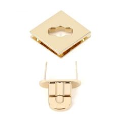 Mặt Khóa Túi Xách/Khóa Túi Xách/Khóa Túi/Phụ Kiện Khóa Kim Loại Cho Túi/Mặt Khóa Cặp-Túi-Clutch/Khóa Cài/handbag Twist Lock/Mặt Khoá WL Hình Thoi Kích Thước 20mm Wl Mạ Bóng Đẹp Hợp Kim Không Gỉ Phụ Kiện Làm Túi Xách Hàng Cao Cấp - Vàng 18K