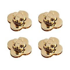 Mặt Khóa Túi Xách/Khóa Túi Xách/Khóa Túi/Phụ Kiện Khóa Kim Loại Cho Túi/Mặt Khóa Cặp-Túi-Clutch/Khóa Cài/handbag Twist Lock/Mặt Khóa FS Hình Hoa Hồng Kích Thước 35x17mm Bóng Đẹp Hợp Kim Không Gỉ Phụ Kiện Làm Túi Xách Phân Khúc Trung Cao Cấp - Màu Vàng