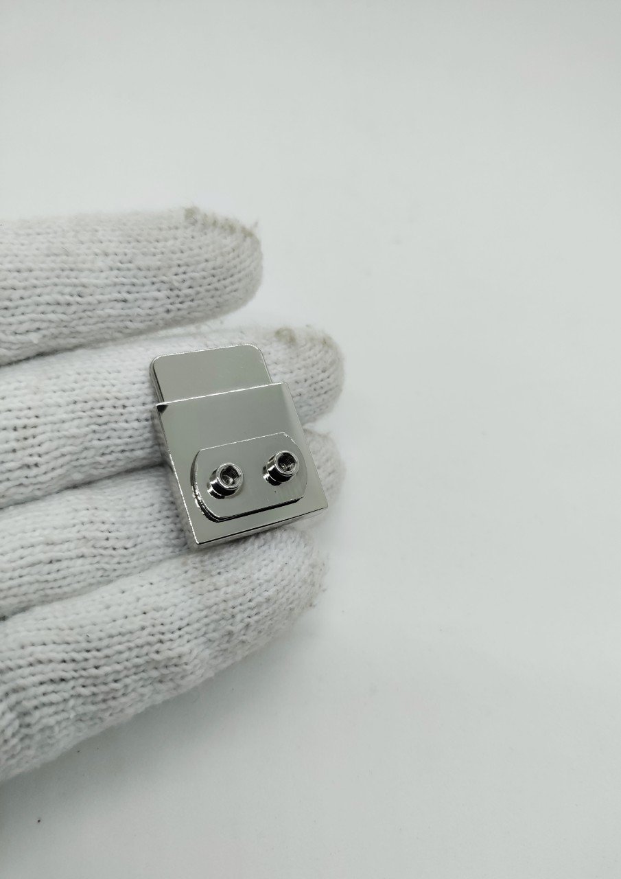 Mặt Khóa Túi Xách/Khóa Túi Xách/Khóa Túi/Phụ Kiện Khóa Kim Loại Cho Túi/Mặt Khóa Cặp-Túi-Clutch/Khóa Cài/handbag Twist Lock/Mặt Khóa Bấm XX Kích Thước 33x24mm Mạ Bóng Đẹp Làm Cặp Da Cao Cấp Nam Nữ - Màu Bạc