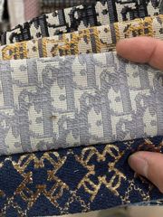Vải Thêu Dior làm giày dép túi xách -Ghi Trắng