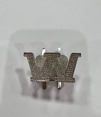 Mặt Khóa Túi Xách/Khóa Túi Xách/Khóa Túi/Phụ Kiện Khóa Kim Loại Cho Túi/Mặt Khóa Cặp-Túi-Clutch/Khóa Cài Handbag Turn Locks/ handbag Twist Lock/Mặt Khóa FS Chữ W Đính Đá Mạ Bóng Đẹp Hợp Kim Không Gỉ Phụ Kiện Làm Túi Xách Hàng Đẹp - Màu Trắng