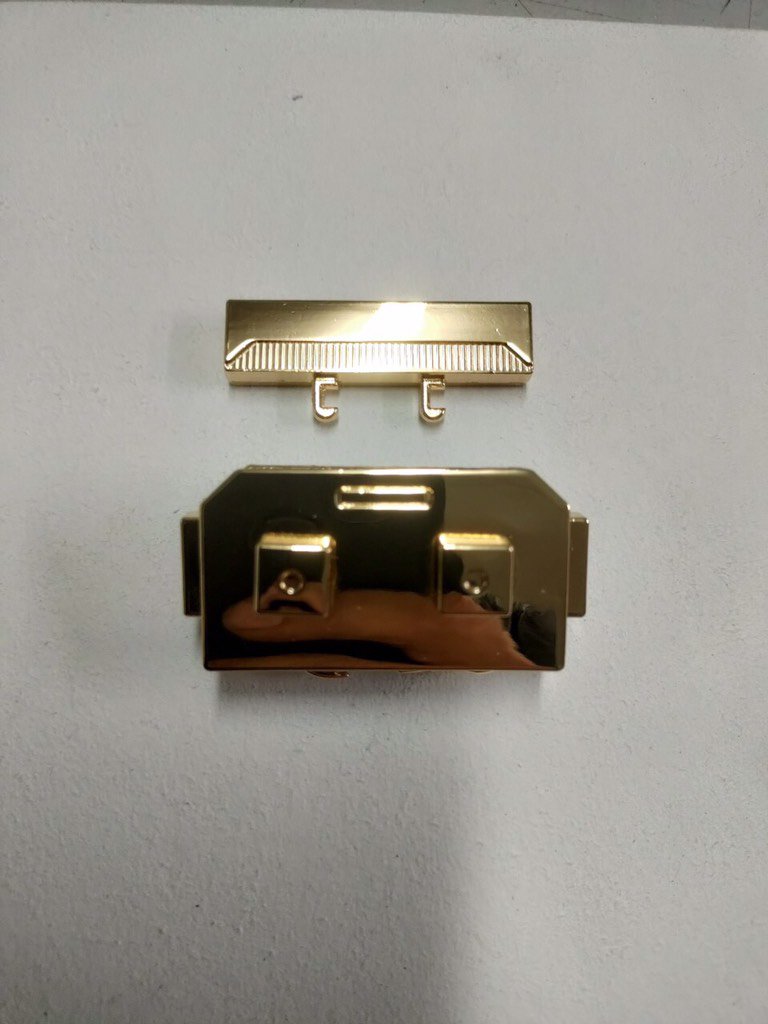 Mặt Khóa Túi Xách/Khóa Túi Xách/Khóa Túi/Phụ Kiện Khóa Kim Loại Cho Túi/Mặt Khóa Cặp-Túi-Clutch/Khóa Cài/handbag Twist Lock/Mặt Khóa Hai Nút Vuông FS Kích Thước 55mm Bóng Đẹp Hợp Kim Không Gỉ Phụ Kiện Làm Túi Xách Phân Khúc Trung Cao Cấp - Màu Vàng