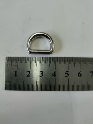 Khoen/Dring/Oring/Khoen Dring D-ring DIY handbag wallet/rectangle ring XN Hình bán nguyệt Lọt lòng 15mm Phụ kiện làm balo túi xách - Màu Bạc