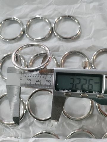 Khoen/Dring/Oring/Khoen Dring D-ring DIY handbag wallet/rectangle ring FS Hình tròn Lọt lòng 32mm Dày 4.8mm Trọng lượng 18g Phụ kiện làm balo túi xách Phân khúc Trung cấp - Màu Bạc