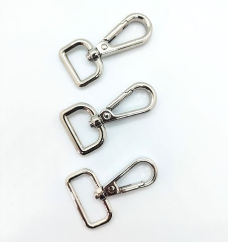 Móc Càng Cua/Móc Chó/Móc Quai Túi/Móc Túi/Móc chó càng cua/Móc chó bấm/Móc xích Metal Bolt Snaps – For Dog Leashes, Bag Straps, Crafts FS Đuôi hình chữ D Lọt lòng 20mm Phụ kiện làm balo túi xách Phân khúc Trung cấp - Màu Bạc
