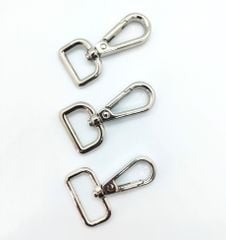 Móc Càng Cua/Móc Chó/Móc Quai Túi/Móc Túi/Móc chó càng cua/Móc chó bấm/Móc xích Metal Bolt Snaps – For Dog Leashes, Bag Straps, Crafts FS Đuôi hình chữ D Lọt lòng 20mm Phụ kiện làm balo túi xách Phân khúc Trung cấp - Màu Bạc