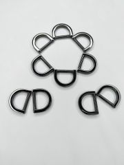 Khoen/Dring/Oring/Khoen Dring D-ring DIY handbag wallet/rectangle ring FS Hình bán nguyệt dẹt Lọt lòng 15mm Trọng lượng 4g Hàng bóng đẹp Phụ kiện làm balo túi xách Phân khúc Trung cao cấp - Màu Hun Đen