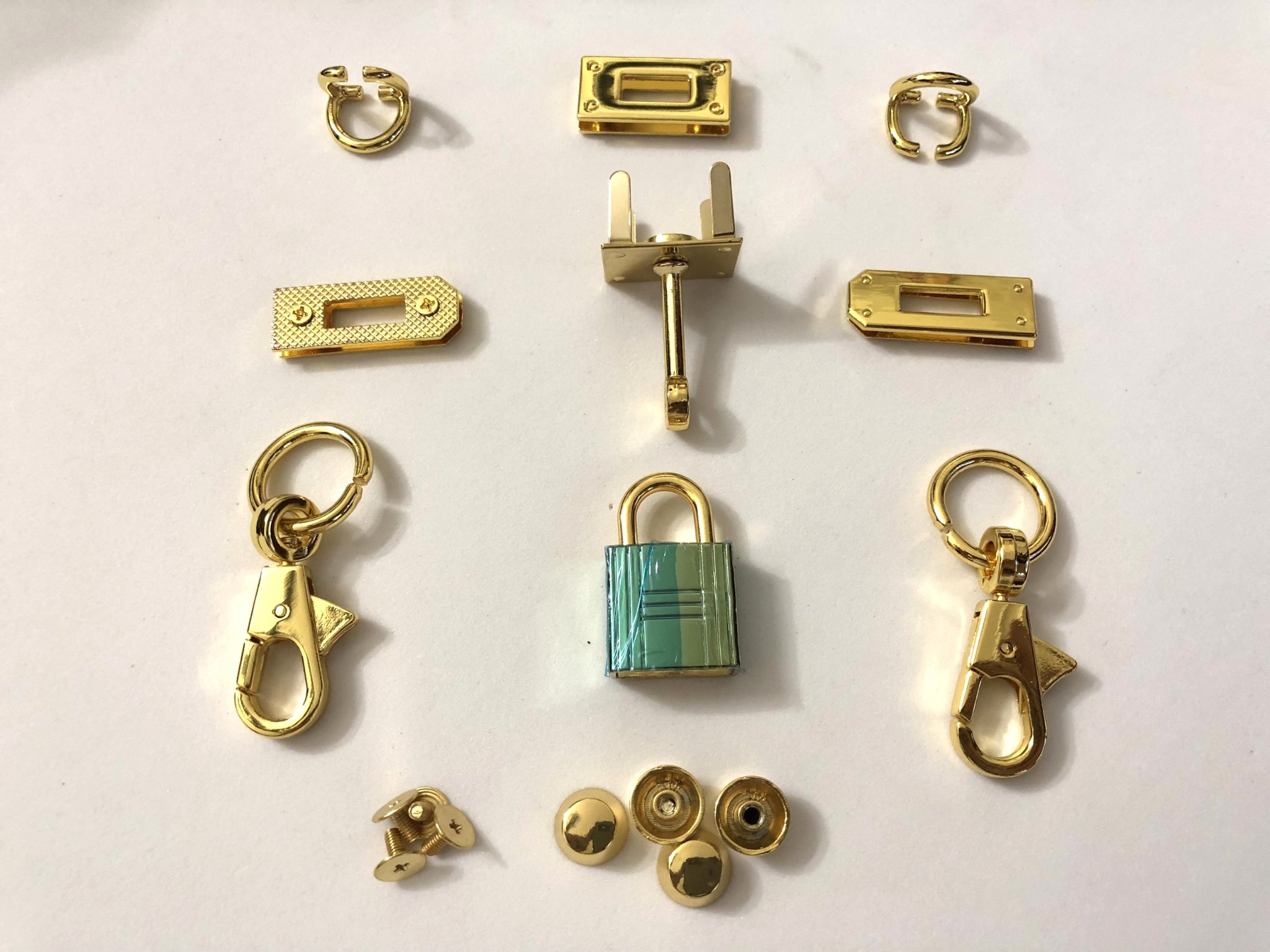 Set phụ kiện Kelly mạ bóng đẹp phụ kiện túi xách dòng trung cấp handmade len sợi DIY