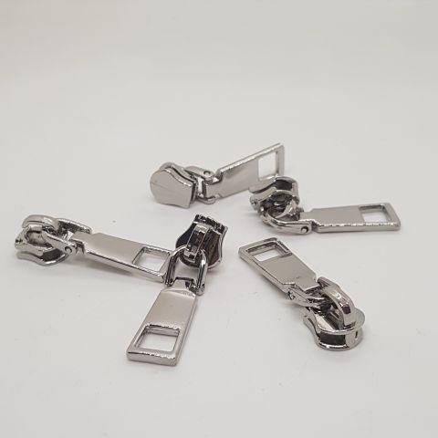 Đầu Khóa Kéo/Đầu khóa/Đầu kéo khóa/Đầu Củ Khóa Dây Kéo/Củ Khóa Kèm Tay/Óc Tay Khóa SH Răng 5 Kim Loại Trọng Lượng 7g Mạ Bóng Đẹp Ngâm 24h Trong Nước Muối Không Gỉ Phụ Kiện Làm Ba Lô Túi Xách Phân Khúc Trung Cao Cấp - Màu Trắng