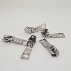 Đầu Khóa Kéo/Đầu khóa/Đầu kéo khóa/Đầu Củ Khóa Dây Kéo/Củ Khóa Kèm Tay/Óc Tay Khóa SH Răng 5 Kim Loại Trọng Lượng 7g Mạ Bóng Đẹp Ngâm 24h Trong Nước Muối Không Gỉ Phụ Kiện Làm Ba Lô Túi Xách Phân Khúc Trung Cao Cấp - Màu Trắng