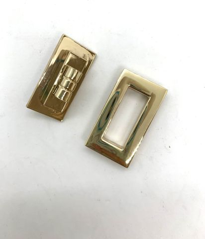 Mặt Khóa Túi Xách/Khóa Túi Xách/Khóa Túi/Phụ Kiện Khóa Kim Loại Cho Túi/Mặt Khóa Cặp-Túi-Clutch/Khóa Cài/handbag Twist Lock/Mặt Khóa Cài Chữ Nhật WL Kích Thước 40mm Mạ Bóng Đẹp Hợp Kim Không Gỉ Phụ Kiện Làm Túi Xách Phân Khúc Cao Cấp