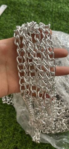 Dây xích metal shoulder strap iron chain belt for bag/ Golden Metal Chains For Purse Strap Chain with Clasp FS Chất liệu nhôm mã H05 Phụ kiện làm túi xách - Màu Bạc