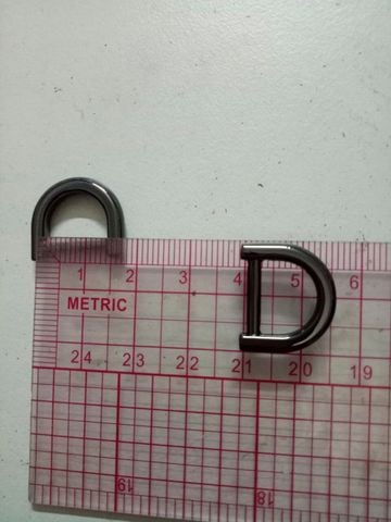Khoen/Dring/Oring/Khoen Dring D-ring DIY handbag wallet/rectangle ring XN Hình bán nguyệt Lọt lòng 12mm Dày dặn Phụ kiện làm balo túi xách - Màu Hun đen