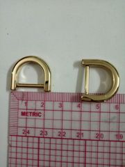 Khoen/Dring/Oring/Khoen Dring D-ring DIY handbag wallet/rectangle ring XN Hình bán nguyệt Lọt lòng 15mm Phụ kiện làm balo túi xách - Màu Vàng Nhạt