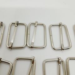 Khoen Tăng giảm/Khoen Chỉnh dây/Tăng giảm/Cầu ngang Tri-Glide Slide For Bag Straps, Rifle Slings, DogCollars/Adjustable Slide Buckles/ Tri Glide FS Hình chữ nhật Lọt lòng 32mm Dày 3.0mm Phụ kiện làm balo túi xách Phân khúc Phổ thông - Màu Bạc