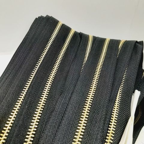 Dây Khóa Kéo/Dây Kéo Khóa Túi/Khóa Kéo Kim loại/Dây Kéo/Zipper/ Zipper Pullers Slider For Leather Bags Wallet Màu Nâu (G301) SH Răng 5 Kim Loại Bản 32mm Hợp Kim Không Gỉ Kéo Hai Chiều Phụ Kiện Làm Ba Lô Túi Xách Hàng Trung Cao Cấp - Răng Vàng