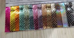 Da PVC/PU JT Dày 0.8-1.0mm Rập Vân Da Trăn/Rắn Hiệu Ứng Nhũ Metalic  Làm Giày Dép Ba Lô Túi Xách Chống Thấm Nước Chống Xước Tốt