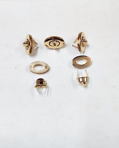 Mặt Khóa Túi Xách/Khóa Túi Xách/Khóa Túi/Phụ Kiện Khóa Kim Loại Cho Túi/Mặt Khóa Cặp-Túi-Clutch/Khóa Cài Handbag Turn Locks/ handbag Twist Lock/Mặt Khóa Trứng FS Kích Thước 35mm Mạ Thường Phụ Kiện Làm Túi Xách Phân Khúc Phổ Thông - Màu Vàng Nhạt