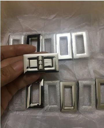 Mặt Khóa Túi Xách/Khóa Túi Xách/Khóa Túi/Phụ Kiện Khóa Kim Loại Cho Túi/Mặt Khóa Cặp-Túi-Clutch/Khóa Cài Handbag Turn Locks/ handbag Twist Lock/Mặt Khóa Chữ Nhật FS Kích Thước 40mm Hợp Kim Không Gỉ Mạ Bóng Đẹp Phụ Kiện Làm Túi Xách
