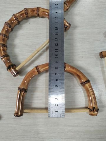 Tay cầm túi hình bán nguyệt - Làm bằng trúc thật hàng thủ công mỹ nghệ - Kích thước 11x8cm - Độ dày 1.7cm