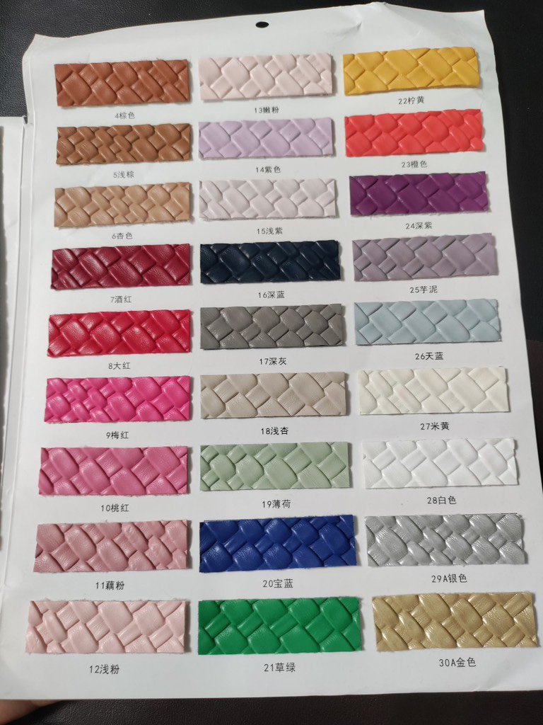 Da PVC/PU Đan FS Dày Dặn Màu Thời Trang Dùng Làm Giày Dép Ba Lô Túi Xách Chống Thấm Nước Chống Xước Tốt - Các Màu