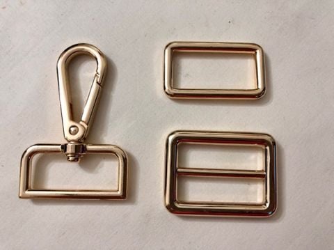 Khoen/Dring/Oring/Khoen Dring D-ring DIY handbag wallet/rectangle ring FS Hình chữ nhật Lọt lòng 32mm Phụ kiện làm balo túi xách Phân khúc Trung cấp - Màu Vàng Nhạt